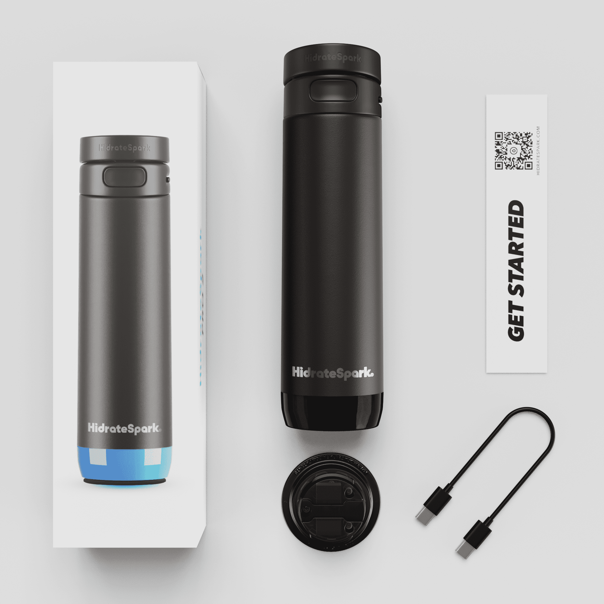 HidrateSpark PRO 2 21 oz Smart  Hydration Tracking Water Bottle - Chug Black