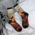 thumbnail image 5 of Disketp Rose Cute Guinea Pig Unisex Crew Socks Lightweight Breathable Ventilation Ankle Socks, Mid-calf socks for Daily, 5 of 6