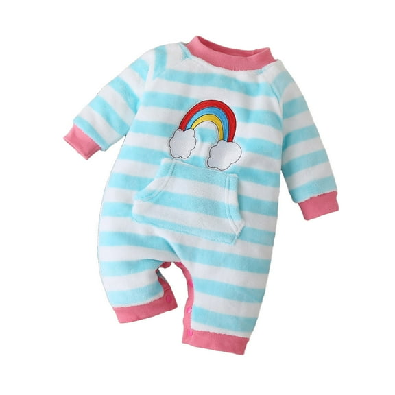 Toddler Kid Jumpsuit Pants Clothes Newborn Infant Baby Girls Striped Keep Warm Long Sleeve Romper Jumpsuit Summer Jumpsuit For Girls Boys