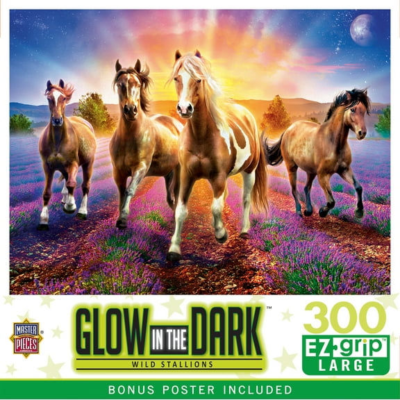 MasterPieces 300 Piece EZ Grip Jigsaw Puzzle - Wild Stallions - 18"x24"