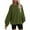 Army Green-01, variant on STETMN Plus Size Drop Shoulder Sweatshirts for Women Fall Lantern Sleeve Side Slit Comfy Pullover Top