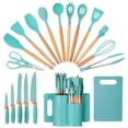 thumbnail image 1 of HEESEM 19pcs Silicone Kitchen Utensil Set, Heat-Resistant Non-Stick Easy Cooking Cleaning Home Green, 1 of 10