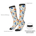 thumbnail image 4 of Xecao Flower print thigh-high socks, crafted for both men and women with a stretchy, high-opaque design perfect for daily wear, 4 of 6