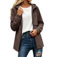 thumbnail image 2 of Windbreaker Jacket Women Spring Fall Long Sleeve Casual Windproof Waterproof Zip Up Hooded Hiking Jackets with Pockets, 2 of 6