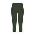 thumbnail image 4 of Green Sweatpants Women Capri Leggings for Women 2025 High Waisted Cutout Yoga Capris Lightweight Cozy Cropped Pants Solid Soft Pajams Pants, 4 of 4