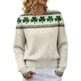 thumbnail image 4 of St Patricks Day Sweater Women Long Sleeve Crewneck Irish Oversized Pullover Plus Size Sweater, 4 of 8