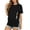 Black, variant on Womens Cutout T-Shirts Round Neck Short Sleeve Split Hem Oversized Breathable Casual Everyday Tops Black XXL