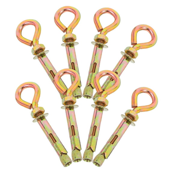 MLINS 8pcs M8x80mm Expansion Anchor Bolts Heavy Duty Expansion Screws with Closed Hook Concrete Eye Bolts for Wall Anchoring Carbon Steel Fasteners