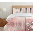 thumbnail image 4 of Ambesonne Pink Duvet Cover Set, Tender Flourish Pastel Modern, Twin, Pale Grey and Rose, 4 of 4