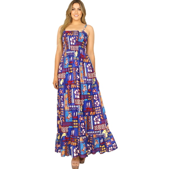 HAPPY BAY Women's Beach Summer Wedding Tube Top Maxi Evening Frill Dress M-L Sky_AB131