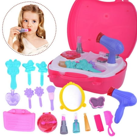 Yosoo Little Girls Kids Pretend Play Makeup Dressing Cosmetic Kit Learning Beauty Preschool Toys,Make Up Toy,Cosmetic Kit Play Toy