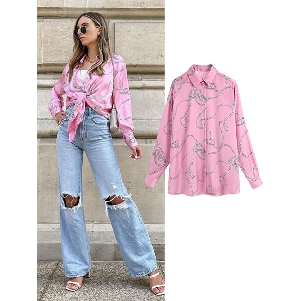 Blusa de satén para mujer, camisas con estampado de cebra de manga larga, tops vintage de oficina para mujer, blusa de moda para mujer Chandails Tan Jianjun unisex