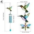 thumbnail image 3 of PULLIMORE Hummingbird Wind Chimes Outdoor, 30" Iron Stained Wind Chimes with 4 Aluminum Tuned Tubes +S Hooks, for Home, Indoor, Window, Garden, Yard (Green Hummingbird), 3 of 9