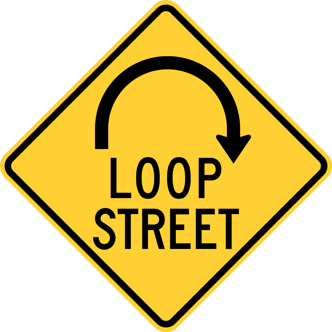 Traffic Signs - Loop street, Pennsylvania 12 x 8 Plastic PVC Sign ...