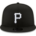 thumbnail image 2 of Men's New Era Black Pittsburgh Pirates Black & White 9FIFTY Snapback Hat, 2 of 5