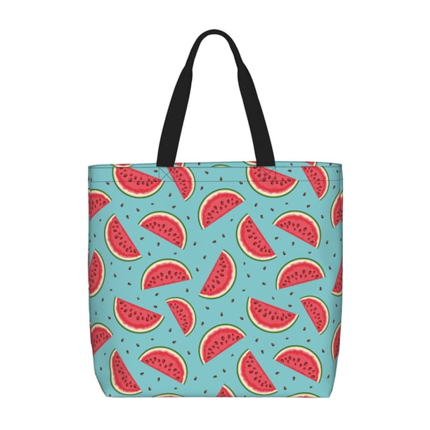 Fotbe Watermelon Bolsa Tote con Estampado para Mujer, Bolsos con Cremallera, Bolsa de Hombro Casual de Gran Capacidad con Bolsillos Internos