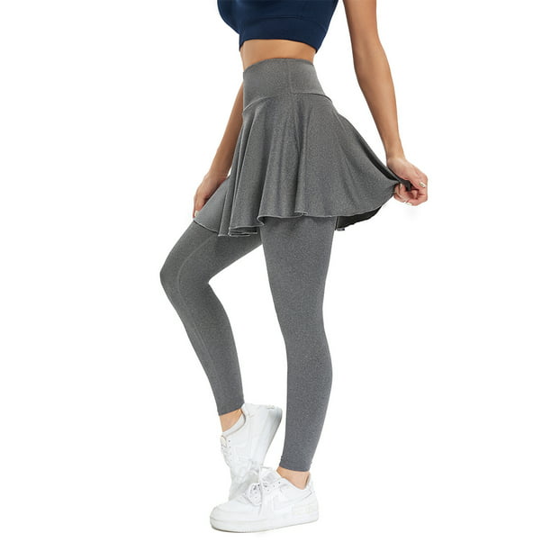 Joyshaper Women Tennis Skirted Leggings Elastic High Waist Legging Tights  with Pockets Yoga Pants with Skirts - Walmart.com