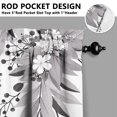 thumbnail image 3 of Vintage Grey Plant Leaves Tier Kitchen Curtains for Bathroom Living Rod Pocket Window Drapes 28"x39" 2 Panels Window Treatment Tiers, 3 of 4
