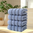 thumbnail image 5 of Lksixu 4 Pack Hand Towels Set, Cotton Striped Decorative Face Towels, 400 GSM Ultra Soft and Highly Absorbent Towels, Microfiber Bath Towels for Bathroom, Gym, Shower, Hotel and Spa, 13x30 Inch, 5 of 6