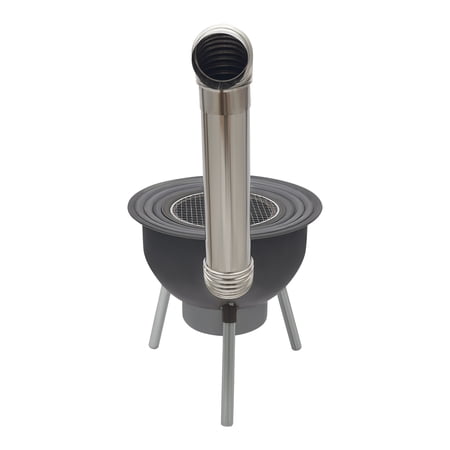 4-Wok Ring Wood Burning Stove Steel Floorstanding Outdoor Stove Multifunction Wood Burning Stove with Grill Rack for Yard Garden Camping