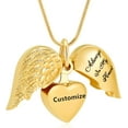 thumbnail image 2 of Angel Wing Cremation Urn Necklace for Ashes Openable Heart Loved Ones Keepsake Necklace Memorial Urn Pendant for Women Men, 2 of 7