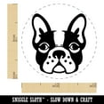 thumbnail image 2 of French Bulldog Face Self-Inking Rubber Stamp Ink Stamper - Orange Ink - Mini 1/2 Inch, 2 of 7
