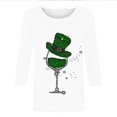 thumbnail image 4 of xixinqiwan Shamrocks Shirt for Women 3/4 Sleeves,Women Lucky Four-Leaf Clover Graphic Shamrock Slainte Tshirt Carnival Seven Sleeve Tee Tops, 4 of 6