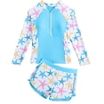 thumbnail image 3 of Shadoumai Ruffle Girls Swimsuits Ribbed Bikini Sets for Girls 12-14 Adjustable Straps Tankini for Girls Two Pieces Girls Bathing Suits Size 14-16 Tropical Floral Girls' Swimwear, 3 of 6