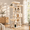 Beige, variant on Multi-level Cat Tree Tower with 3 Condos, Smoky Gray, 20 x 16.85 x 14.02 Inch