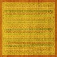 thumbnail image 1 of Ahgly Company Machine Washable Indoor Square Abstract Yellow Modern Area Rugs, 5' Square, 1 of 4