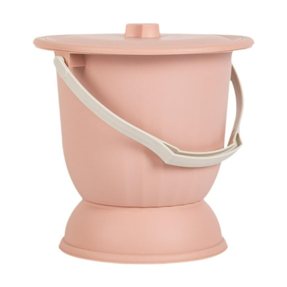 TOOYFUL Portable Bedpan Pot Night Commode Bucket Spittoon with Lid and Handle Chamber Pot for Children Female Male Indoor Home Pink