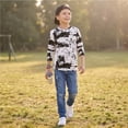 thumbnail image 6 of Abcomgle Kids Long Sleeve Shirt Boys 10-12 Fashion 3D Print Crewneck T-Shirts for Kids Boys Fall Basic Top for Boys Cotton Shirts for Boys, 6 of 6