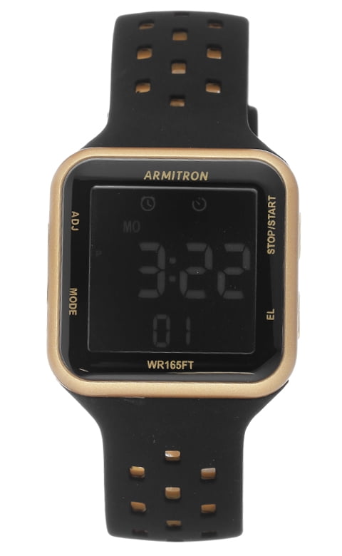 Armitron Unisex Sport Black and Gold Digital Watch