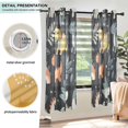 thumbnail image 3 of Yayeee Window Curtains Light Filtering 63"x52" Grommet Panel Pair Home Living Room Decor, Orange Dinosaur, 3 of 7