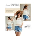 thumbnail image 3 of Qaspx Crochet Hollow Out Womens Blouses Beach Swimsuit Coverups Summer Short Sleeve Knit Tops, 3 of 4