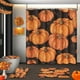 thumbnail image 1 of Juego de cortina de ducha de otoño con tapa de inodoro y alfombras antideslizantes, 4 piezas de cortinas de ducha de bosque de calabazas en follaje otoñal para baño, decoración de baño de otoño, 1 of 7