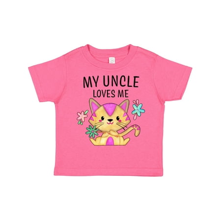 

Inktastic My Uncle Loves Me with Cute Kitten and Flowers Gift Toddler Boy or Toddler Girl T-Shirt