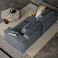 thumbnail image 4 of Lovableguy Oversized Compressed Loveseat Sofa,Upholstered Modular Convertible Sectional Couch,Extra Deep Seat,Corduroy Full Sponge Loveseat for Living Room,Bedroom,No Assembly Required,Gray, 4 of 8