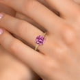 thumbnail image 4 of Gem Stone King 14K Yellow Gold Pink Moissanite and Lab Grown Diamond Engagement Ring for Women | 3.59 Cttw | Round 10MM | Gemstone Birthstone | Size 5, 4 of 6
