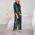 thumbnail image 3 of Vsdgher Moonlit Skeleton Campfire Pajamas Set Long Sleeve Sleepwear Womens Button Down Nightwear Pj Sets-X-Large, 3 of 7