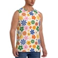 thumbnail image 2 of Disketp Groovy Daisy Flowers Sleeveless Tshirts For Men, Muscle Shirts For Men Dry Fit Tank Top-X-Large, 2 of 8