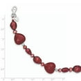 thumbnail image 2 of Beautiful Sterling Silver Red Jade Hearts/FW Cultured Pearl Bracelet, 2 of 2