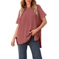 thumbnail image 2 of yillto Women Short Sleeve Sweater Oversized Baggy Spring Summer Tops Casual Fashion Loose Clothes, 2 of 7
