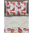 thumbnail image 3 of Fox Comforter & Sham Bedding Set, Snow Foxes with Winter Sweaters and Scarf Cartoon Vulpe Friends in Cozy Environment, 3 pcs Duvet Set Microfiber Filling Quilt, 5 Sizes, Multicolor, by Ambesonne, 3 of 4