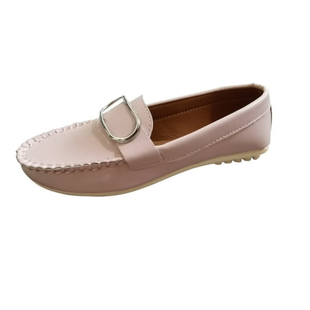 

Youmylove Women Ladies Flat Casual Shoes Comfortable Slip On Round Toe Single Shoes Daily Walk Footwear