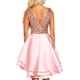 thumbnail image 2 of Vestido de fiesta de cóctel con cuello en V y lentejuelas brillantes para mujer Adepaton WRMH-237-2, 2 of 7