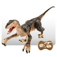thumbnail image 4 of Brown Remote Control Dinosaur Toy Walking Shaking Realistic Dino Figure Led Light Effects Sound Rechargeable Play, 4 of 5