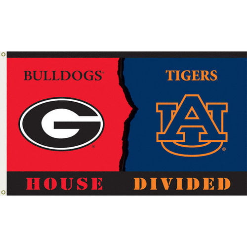 Georgia and Auburn Divided Flag 3x5ft 