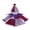 Purple Red, variant on BemeyourBBs Baby Girl Halloween Outfit Baby Kids Baby Clown Costume Infant Ruffled Long Sleeve Patchwork Pompom Romper Dress and Pointed Hat Set