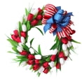 thumbnail image 1 of Independence Day Wreath Decoration 4th of July Hanging Wreath Garland Patriotic Wreath for Front Door, 1 of 8